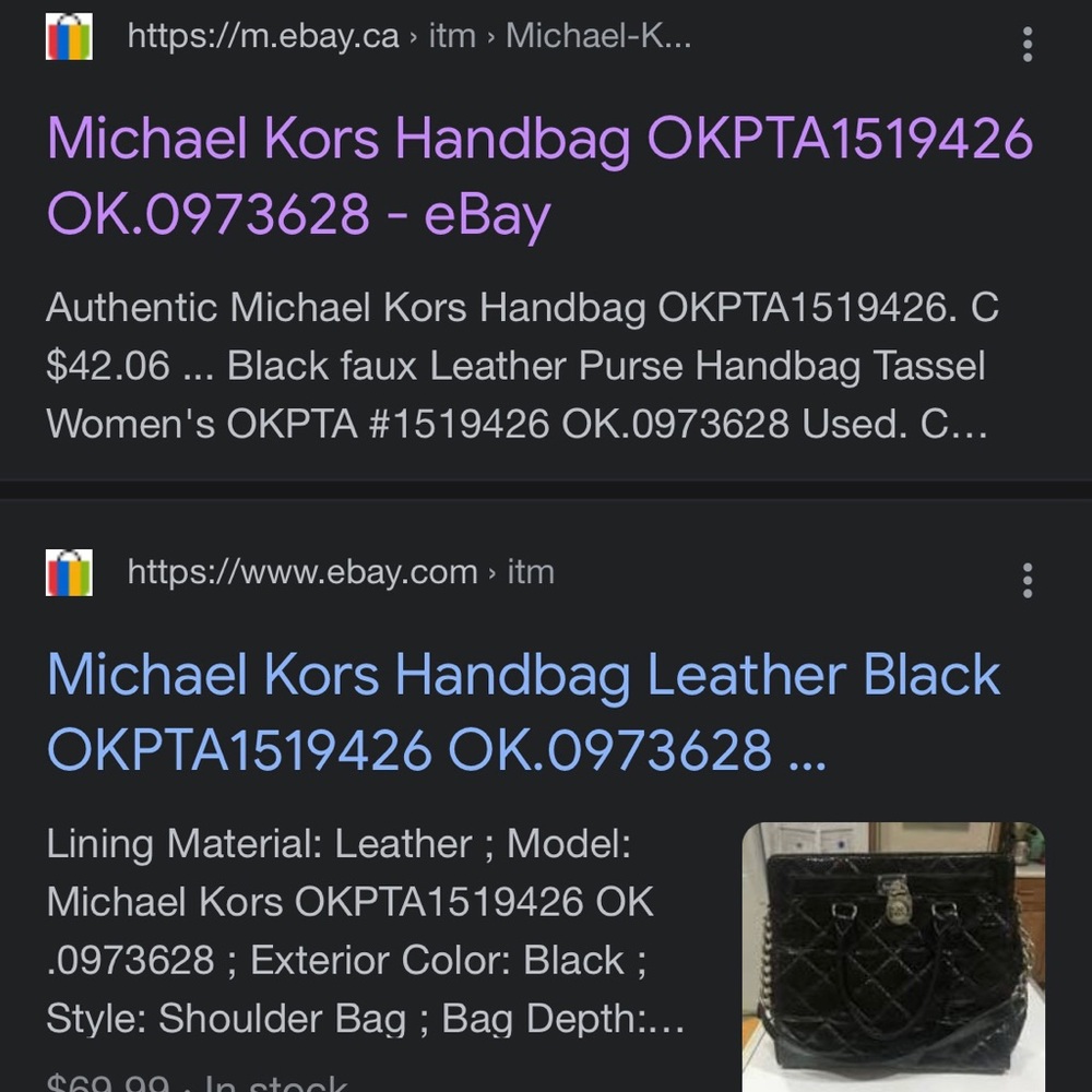 Authentic mikel kors bag with authenticity code written on buttons - Picture 8 of 9
